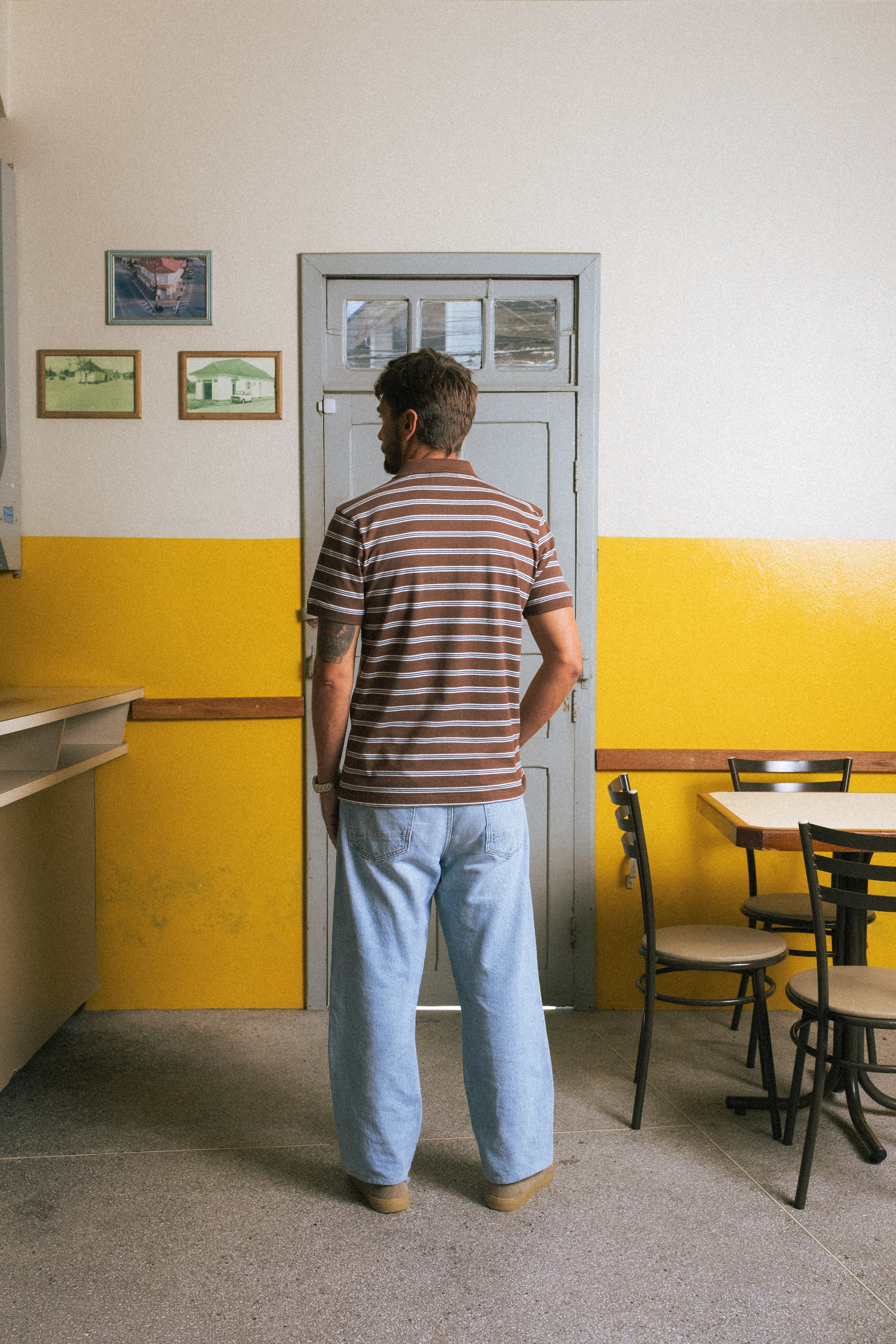 Polo Slim Fit Linear - Café