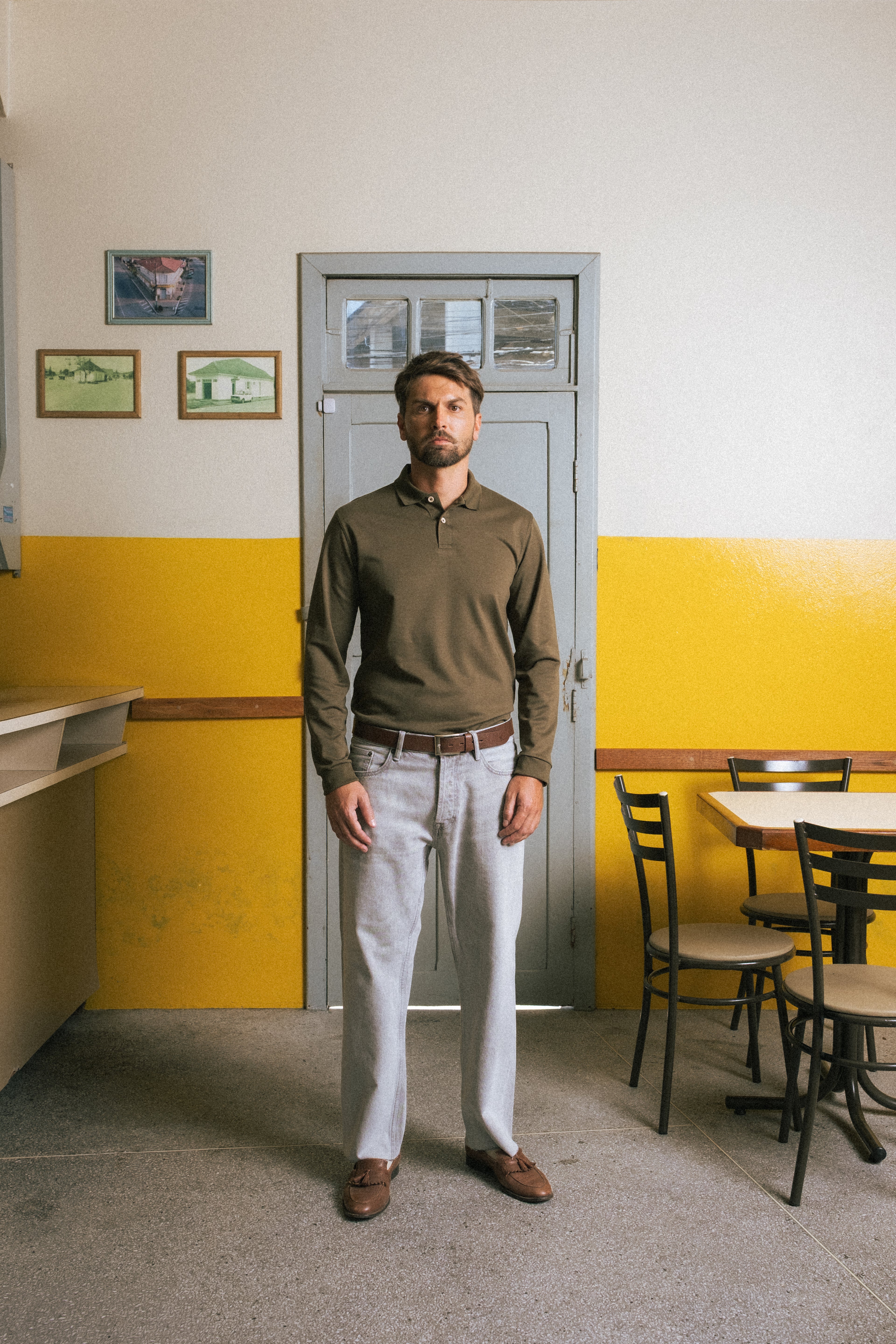 Polo Manga Longa Core - Louro