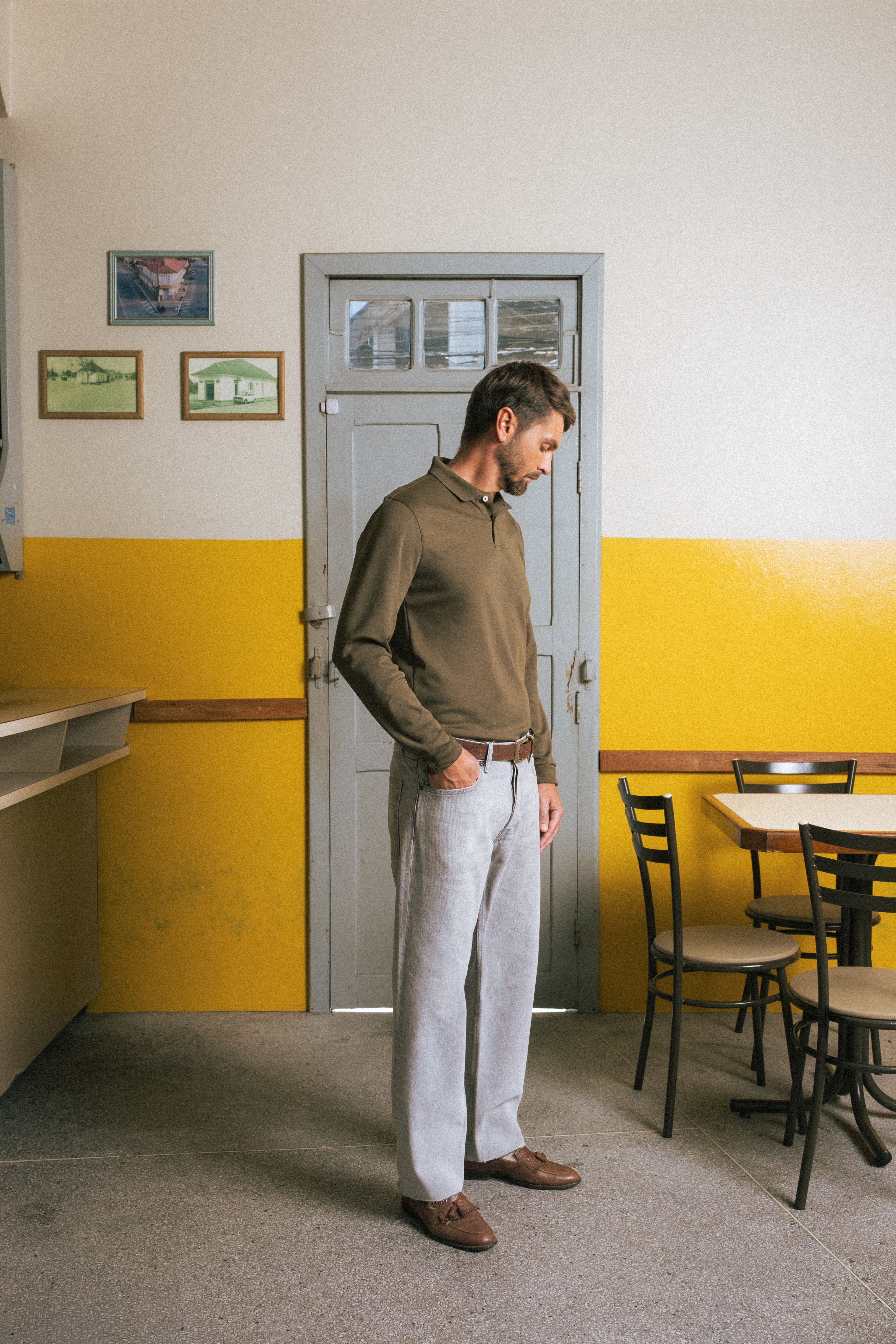 Polo Manga Longa Core - Louro