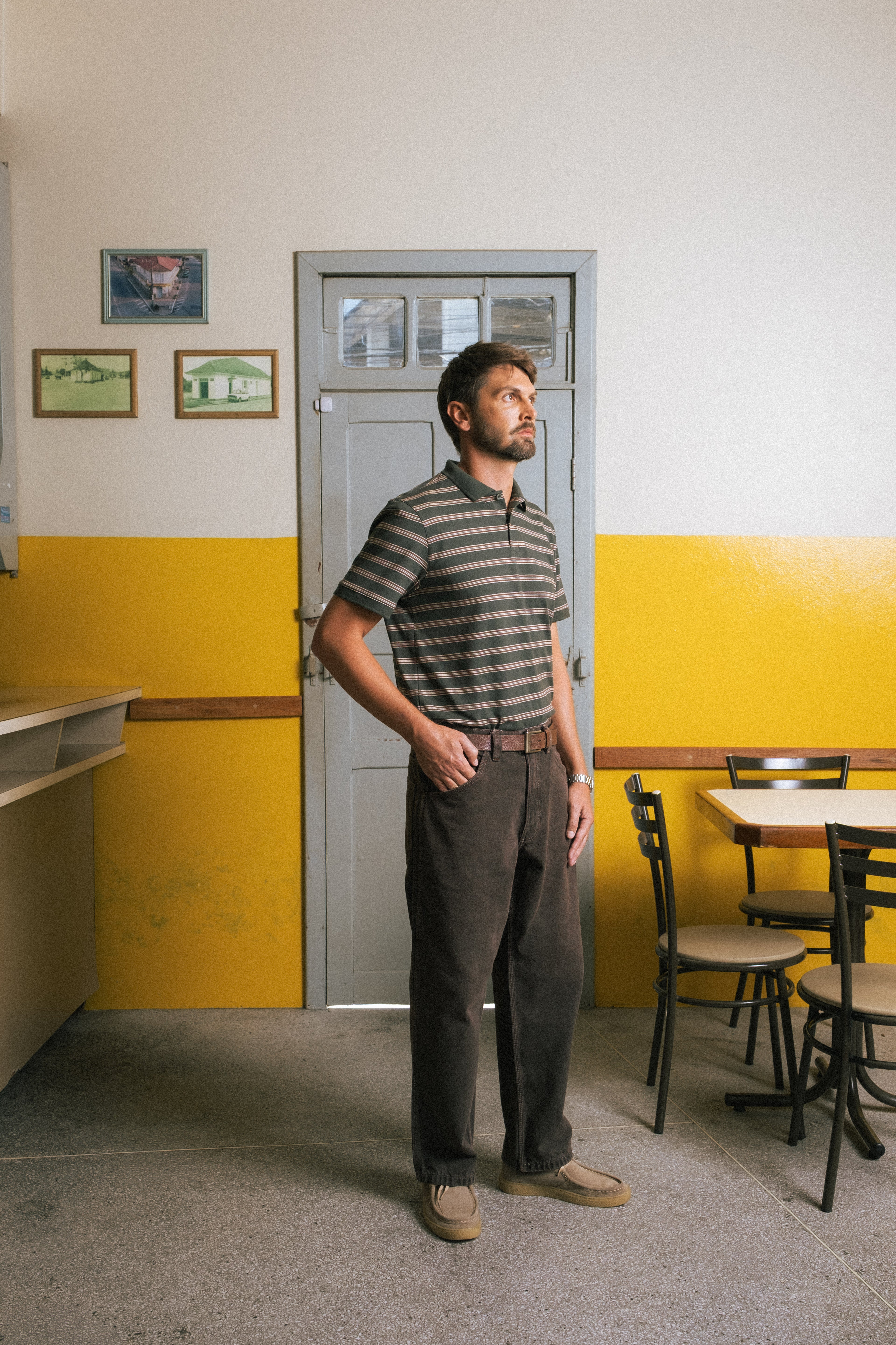 Polo Slim Fit Linear - Oliva